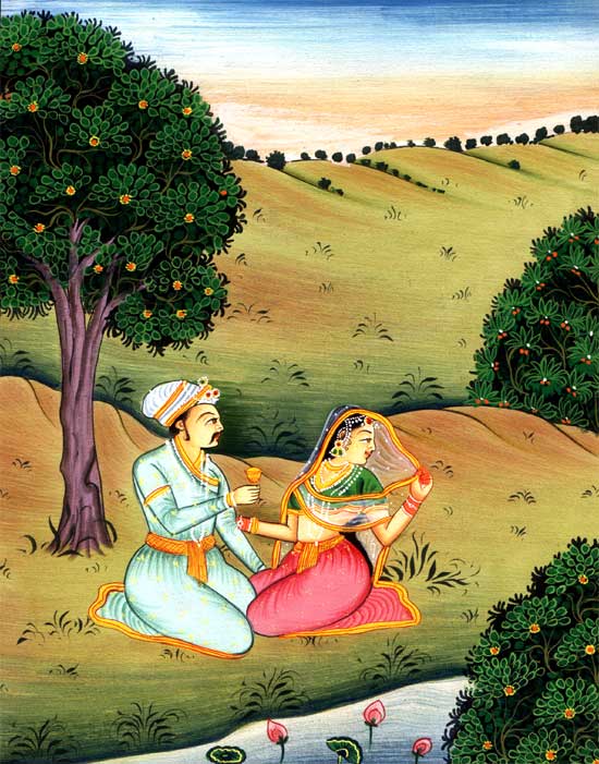 Unknown Artist, India - Lovers By A River